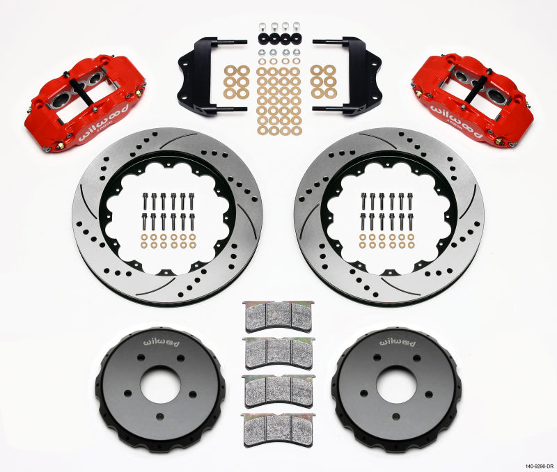 Wilwood Narrow Superlite 6R Front Hat Kit 14.00in Drilled Red 2004-2006 Pontiac GTO 140-9296-DR