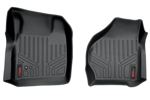 Rough Country Floor Mats Front Super/Crew Cab Fits Ford F-250/F-350 Super Duty (99-07) M-5200