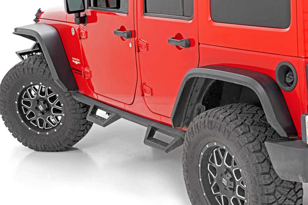 Rough Country High Clearance Led Flat Fender Flare Kit Uv Treated compatible with Jeep Wrangler Jk (07-18) 99037