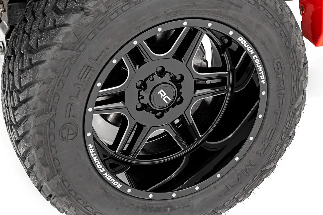 Rough Country 92 Series Wheel Machined One-Piece Gloss Black 20X12 8X18044Mm 92201206