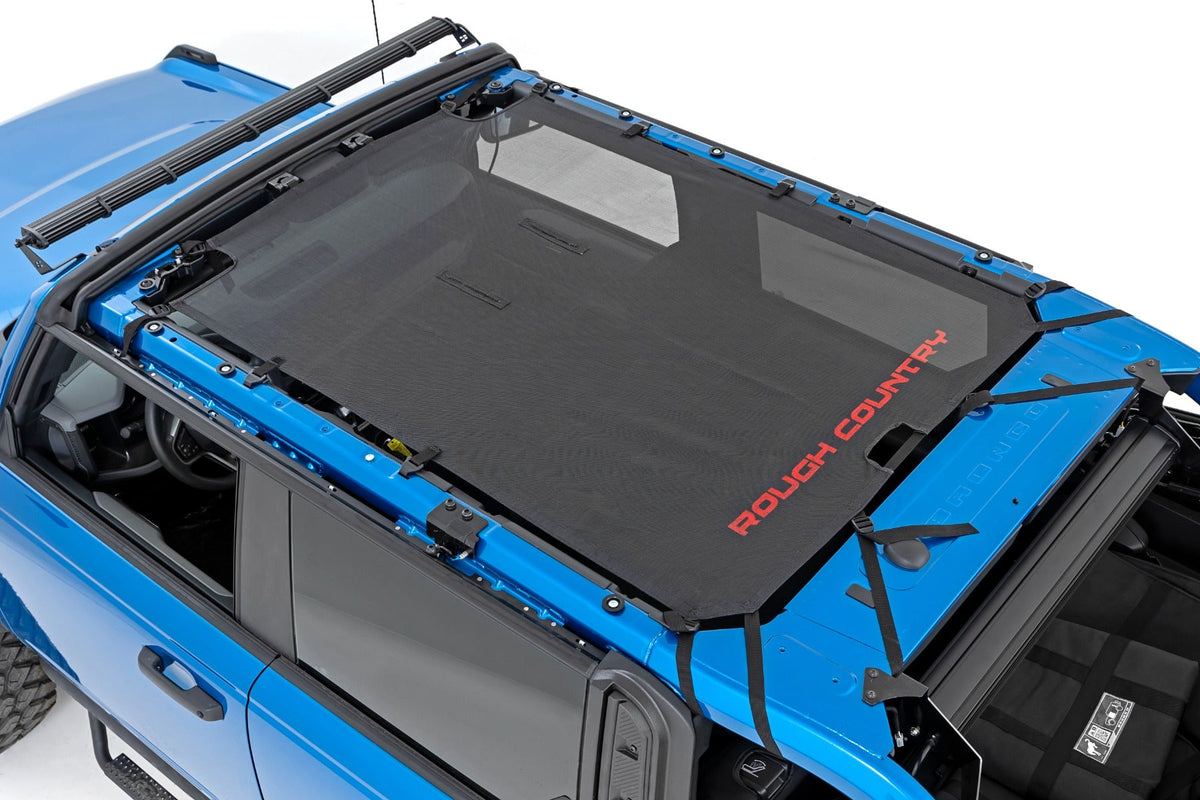 Rough Country Mesh Bikini Top Plus Black Fits Ford Bronco 4WD (2021-2023) 85116