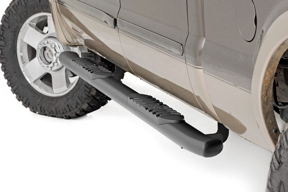 Rough Country Oval Nerf Step Crew Cab Black Fits Ford F-250/F-350 Super Duty (99-16) 21013
