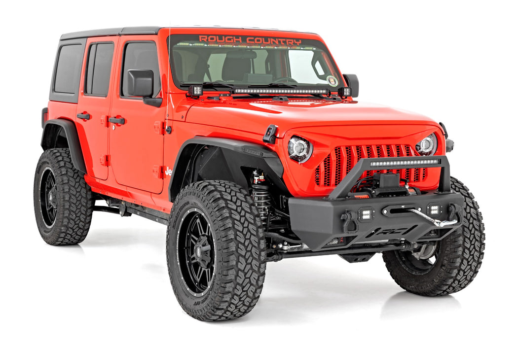 Rough Country High Clearance Led Flat Fender Flare Kit Uv Treated compatible with Jeep Wrangler Jl (18-23) 99036