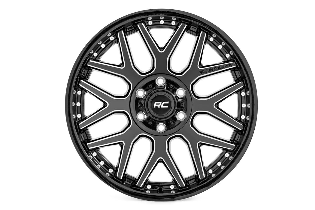 Rough Country 95 Series Wheel Machined One-Piece Gloss Black 20X10 5X519Mm 95201018M