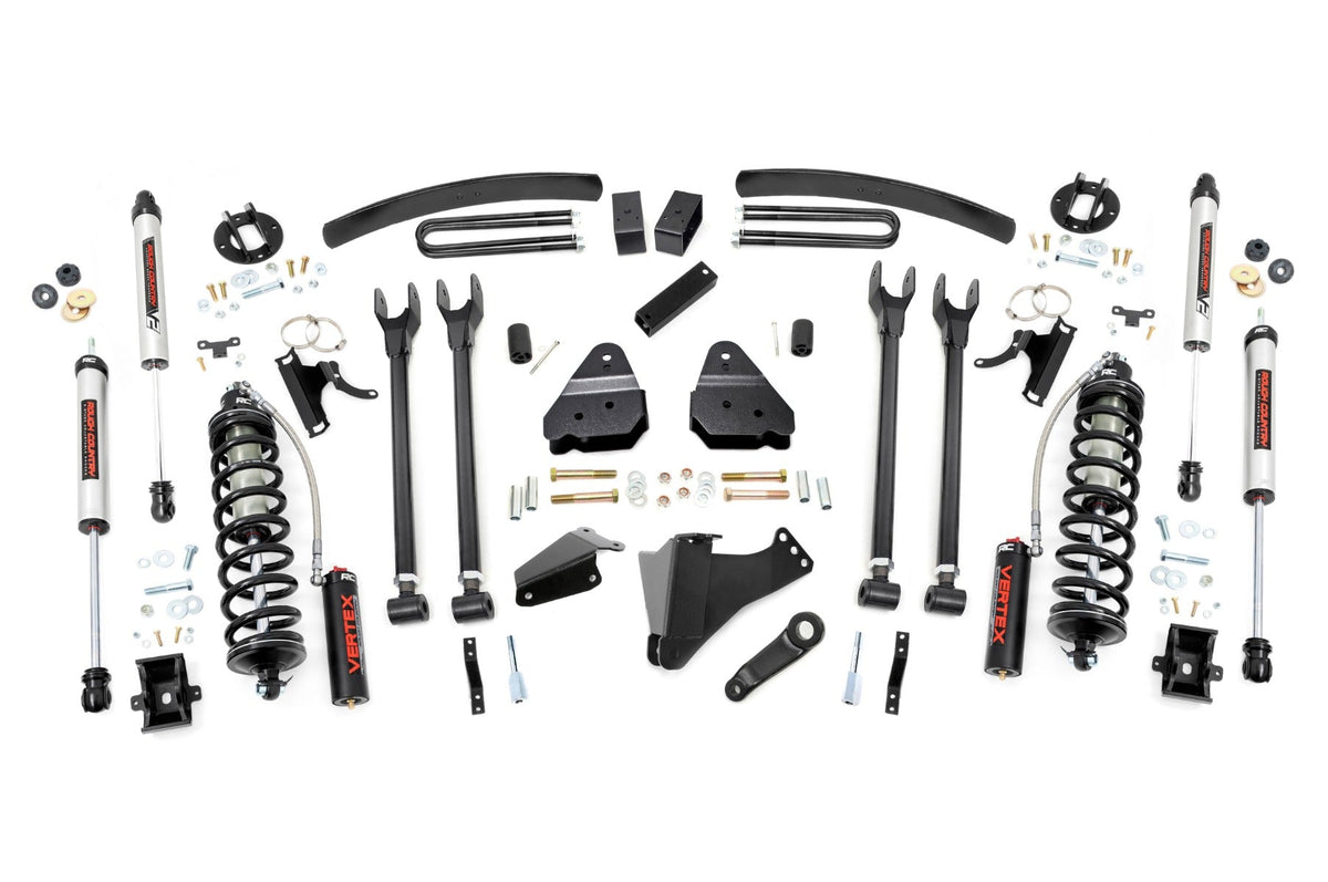 Rough Country 6 Inch Lift Kit Gas 4 Link No Ovlds C/O V2 Fits Ford Super Duty (05-07) 57858