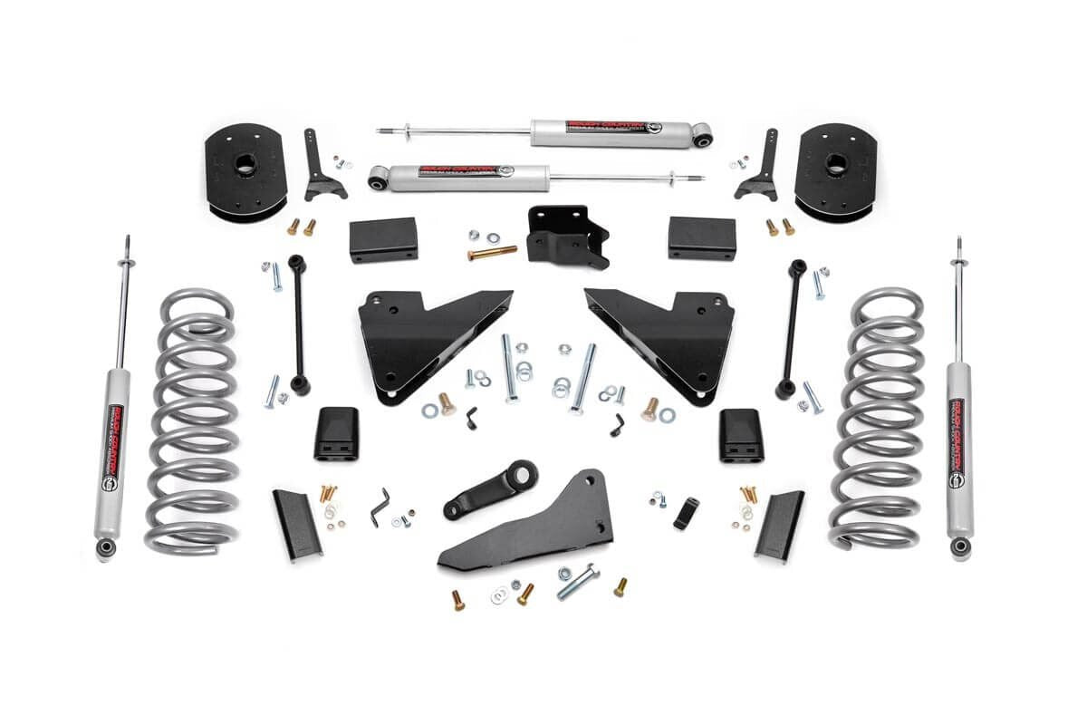 Rough Country 5 Inch Lift Kit Fr Diesel Coil Radius Arm Drop Fits RAM 2500 (14-18) 36520