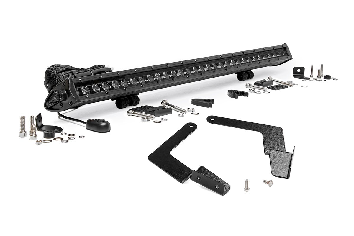 Rough Country LED Light Kit Lower Grille Mount 30" Black Single Row Fits toyotaTacoma (16-23) 70668