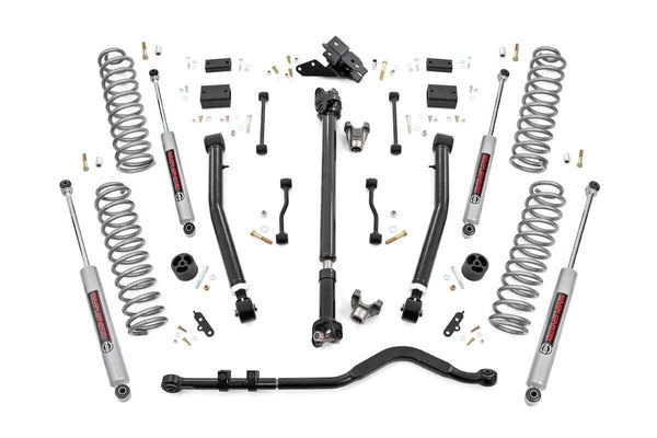 Rough Country 3.5 Inch Lift Kit Adj Lower Fr D/S Fits Jeep Wrangler Jl Rubicon (18-23) 69131