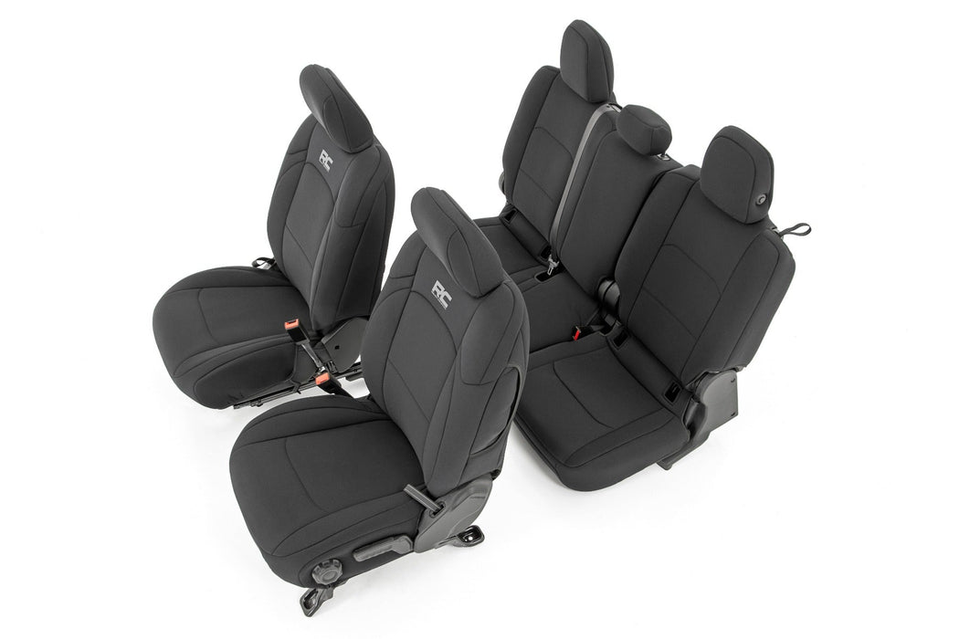 Rough Country Seat Covers Front And Rr W/ Cup Holder compatible with Jeep Gladiator Jt (20-23) 91038