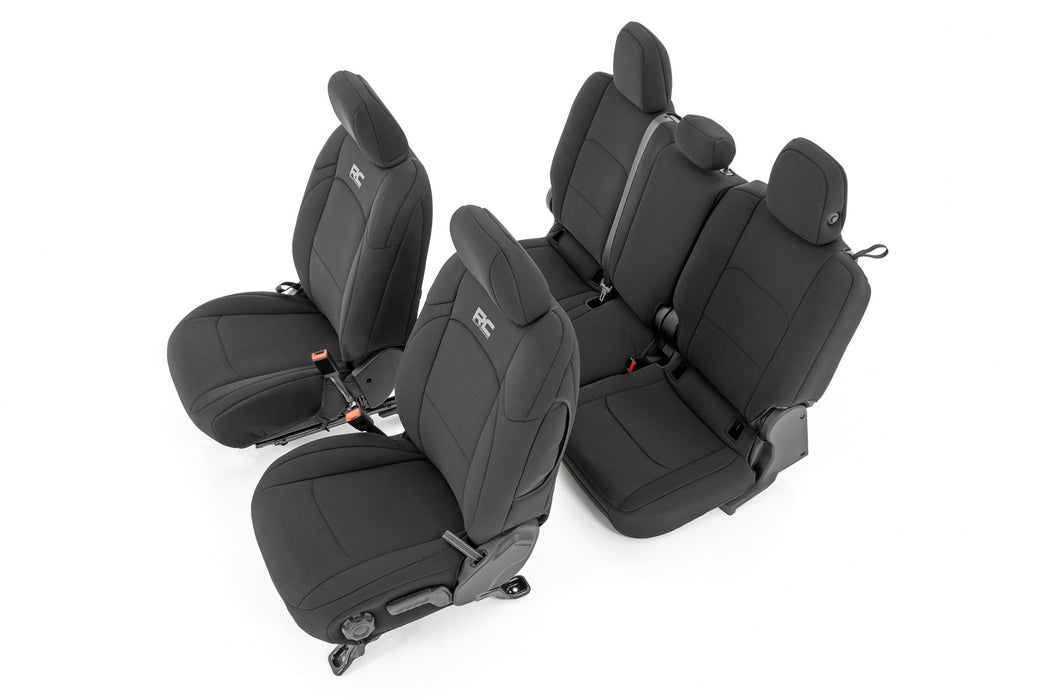 Rough Country Seat Covers Front And Rr W/ Cup Holder compatible with Jeep Gladiator Jt (20-23) 91038