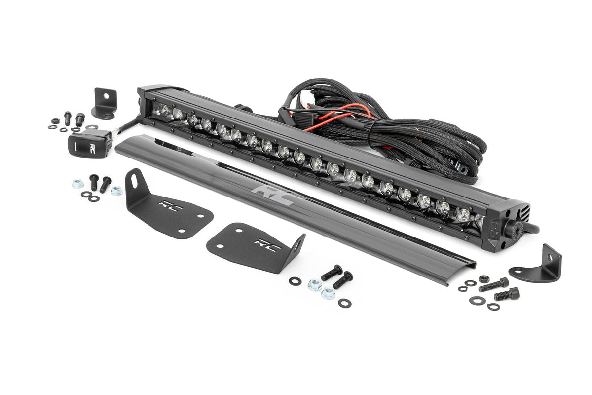 Rough Country Led Light Bumper Mount 20" Black Single Row White Drl Fits Ford Bronco Sport (21-23) 71037