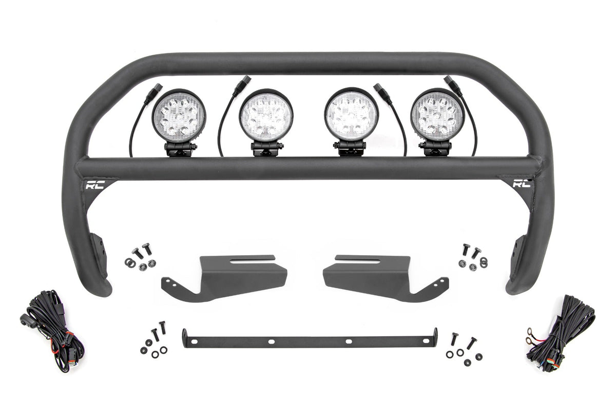 Rough Country Nudge Bar 4 Inch Round Led (X4) Oe Modular Steel Fits Ford Bronco (21-23) 51104