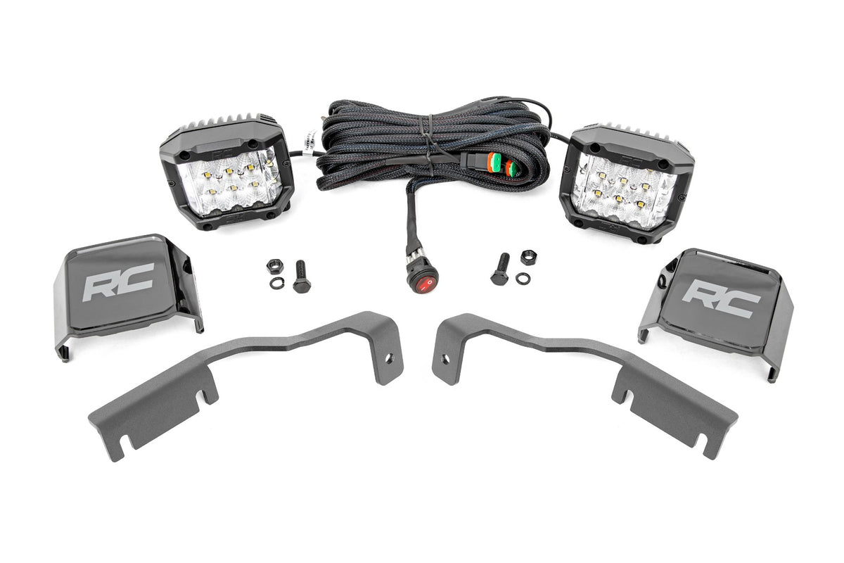 Rough Country Led Light Kit Ditch Mount 3" Osram Wide Fits Nissan Frontier (22-23) 71068