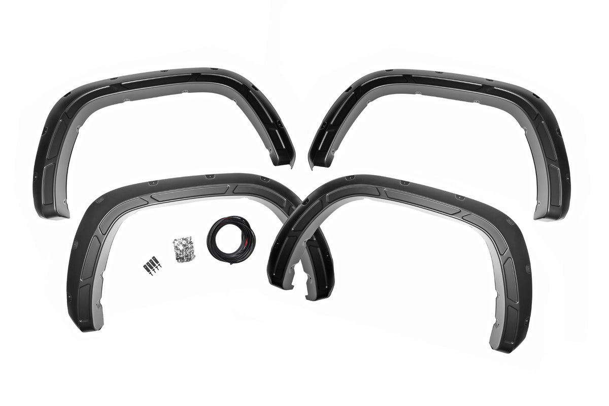 Rough Country Defender Pocket Fender Flare Gloss Black Fits toyotaTundra (22-23) A-T02224-RCGB