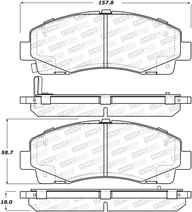 StopTech Street Brake Pads Front 308.1584