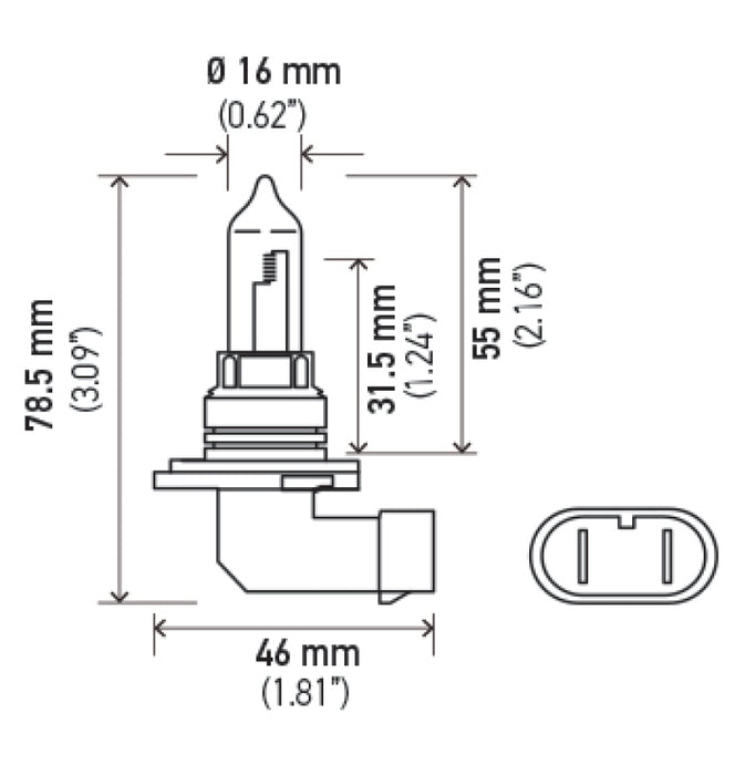 Hella 9005/HB3 12V 100W P20d T4 Halogen Bulb 9005 100W