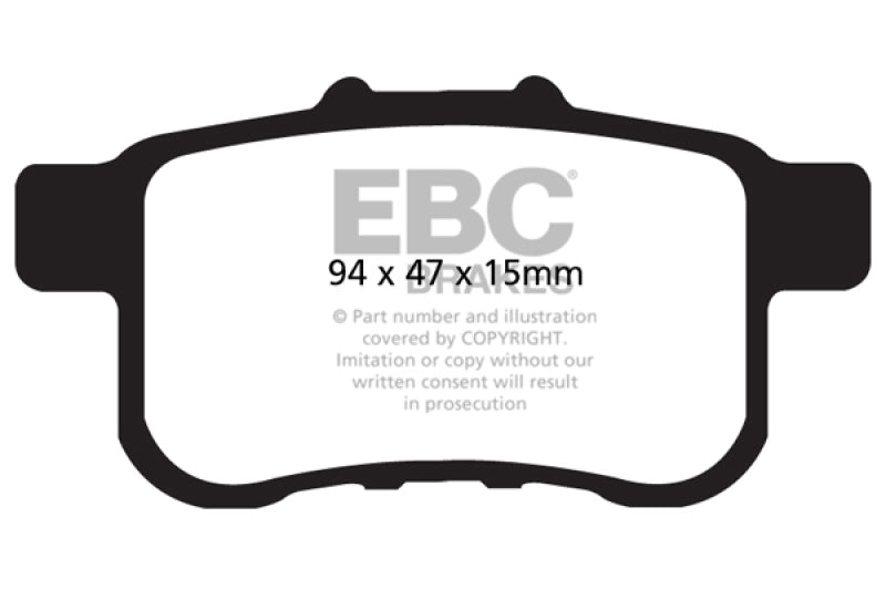 EBC 13+ Honda Accord Coupe 2.4 LX Ultimax2 Rear Brake Pads UD1451