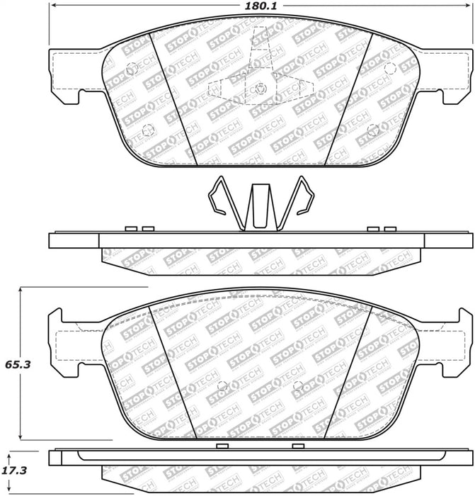 StopTech 13-19 Ford Escape / 13-18 Ford Focus Street Select Front Brake Pads 305.1645