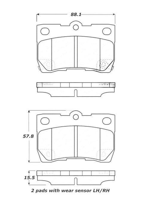 StopTech Street Touring 06 Lexus GS300/430 / 07-08 GS350 Rear Brake Pads 308.1113