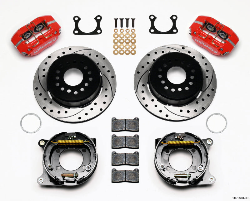 Wilwood Dynapro Dust-Boot P/S Park Brake Kit Drilled Red Big Ford 2.36in Offset 140-13204-DR