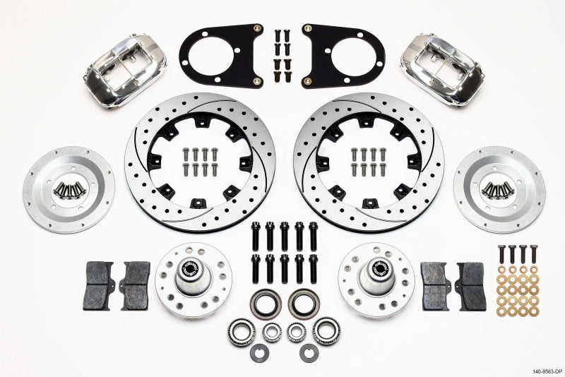 Wilwood Forged Dynalite Front Kit 12.19in Drilled Polished 37-48 Ford Psgr. Car Spindle 140-8583-DP