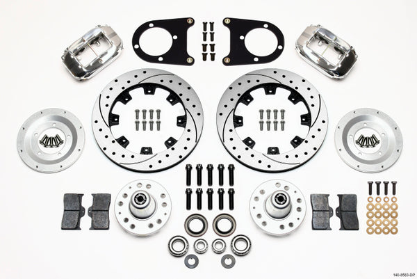 Wilwood Forged Dynalite Front Kit 12.19in Drilled Polished 37-48 Ford Psgr. Car Spindle 140-8583-DP