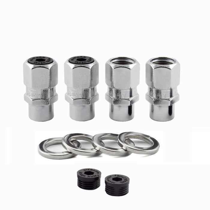 McGard Hex Lug Nut (Drag Racing Short Shank) 1/2-20 / 13/16 Hex / 1.6in. Length (4-Pack) Chrome 60127