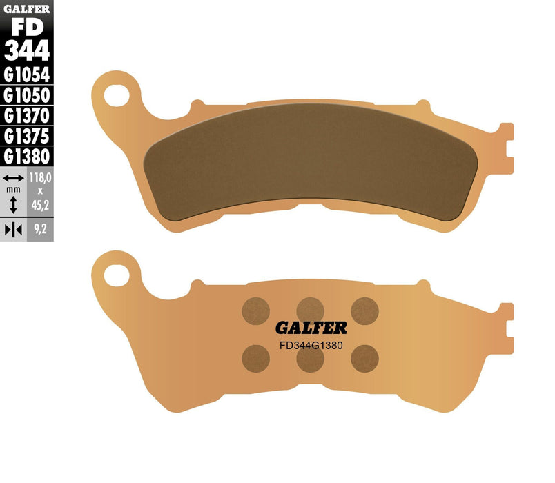 Galfer HH Sintered Brake Pads (Front G1380) Compatible With 06-09 HONDA VFR800FI