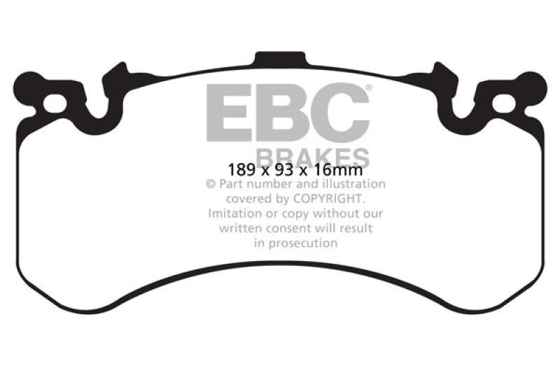 EBC 11+ Audi A8 Quattro 6.3 (Cast Iron Rotors) Yellowstuff Front Brake Pads DP42158R