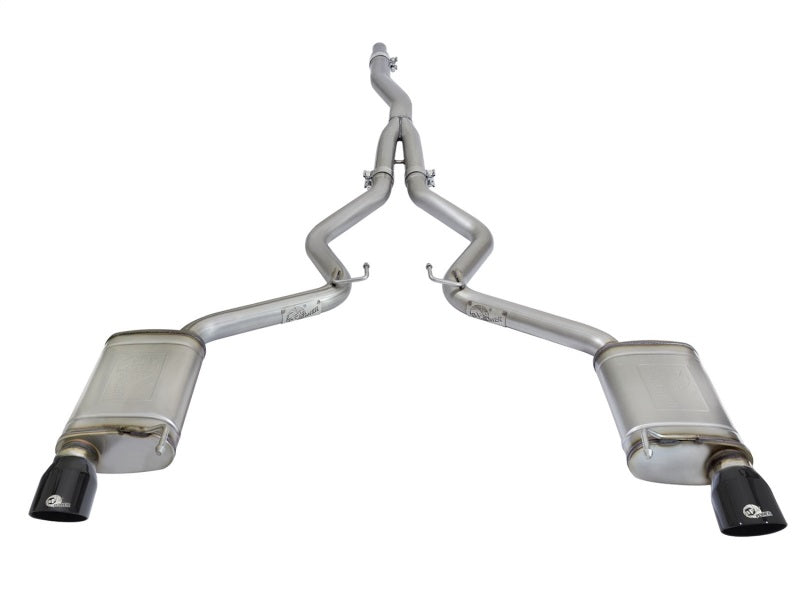 aFe MACHForce XP Exhausts Cat-Back SS-304 EXH w/ Black Tips 15-16 Ford Mustang EcoBoost 2.3L (t) 49-33084-B