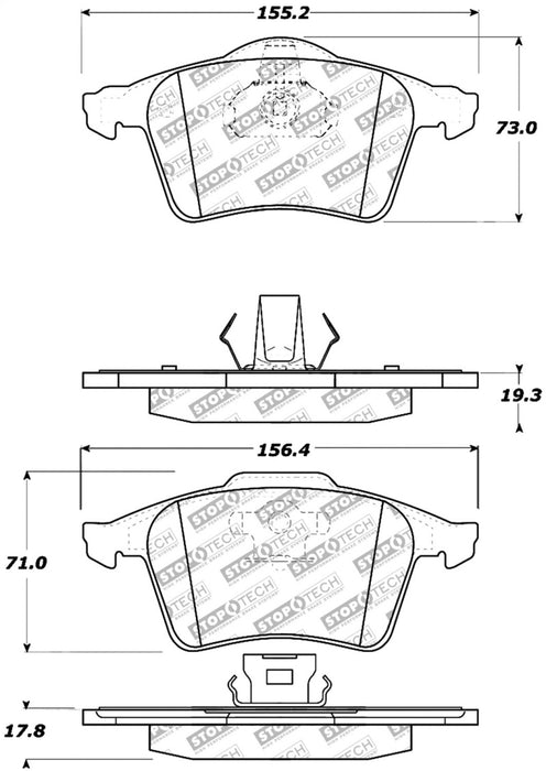 StopTech Street Select Brake Pads Front/Rear 305.09152