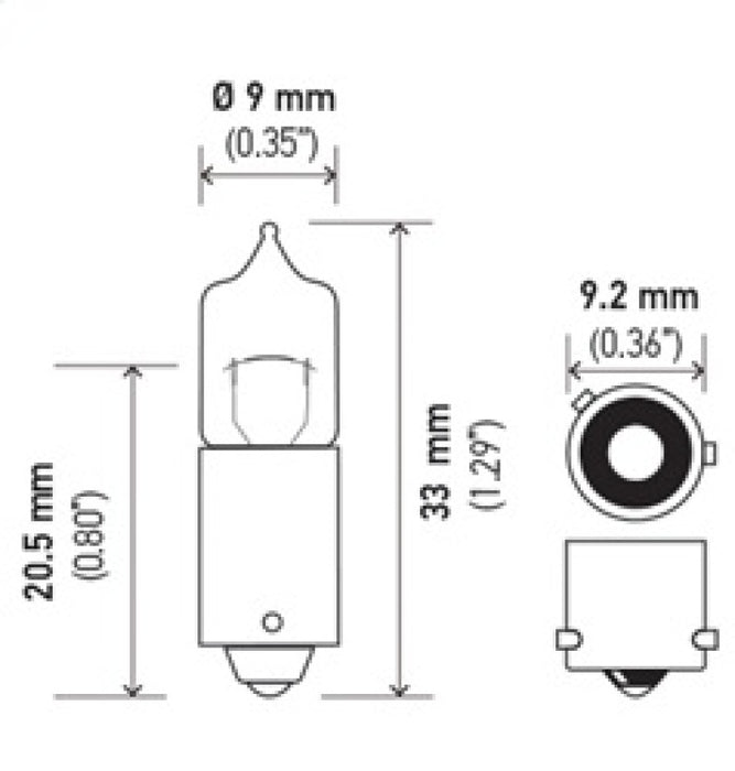 Hella Bulb H6W 12V 6W BAX9s T2.75 H6W