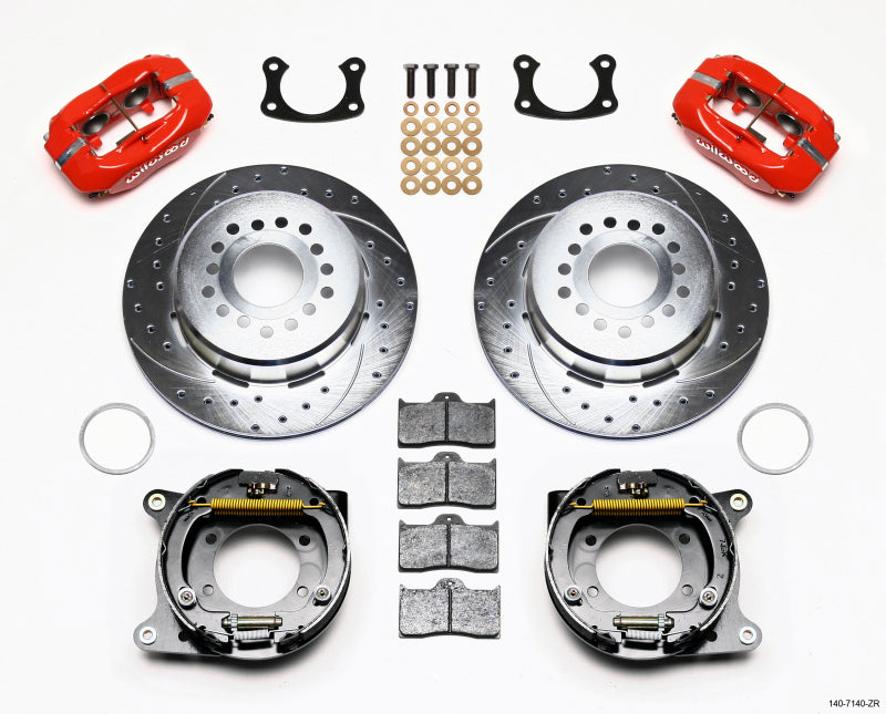 Wilwood Forged Dynalite P/S P-B Kit Drill-Zinc Red New Big Ford 2.50in Offset 140-7140-ZR