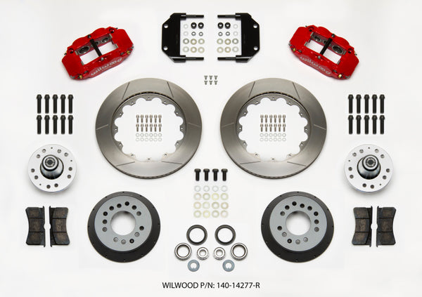 Wilwood Narrow Superlite 6R Front Hub Kit 14.00in Red Magnum Force Drop Spindle 140-14277-R