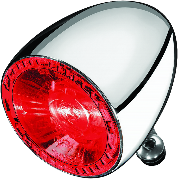 Kuryakyn Bullet 1000 Run Brake Taillight Clear Lens Red/Red Chrome 2860