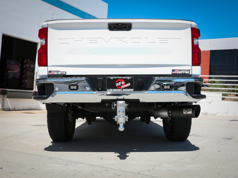 aFe Large Bore-HD 5 IN 409 SS DPF-Back Exhaust System w/Black Tip 20-21 GM Truck V8-6.6L 49-44125-B