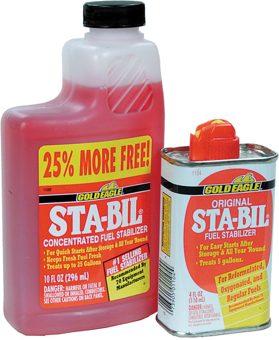 STA-BIL Storage Fuel Stabilizer - Keeps Fuel Fresh for 24 Months - Prevents Corrosion - Gasoline Treatment that Protects Fuel System - Fuel Saver - Treats 10 Gallons - 4 Fl. Oz. (22204)