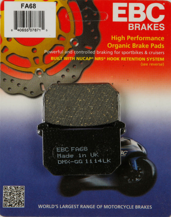 EBC Brakes FA68 Disc Brake Pad Set, Black, 1x1x1