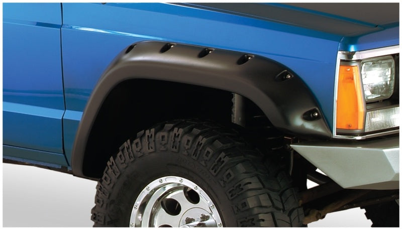 Bushwacker 84-01 compatible with Jeep Cherokee Cutout Style Flares 4pc Fits 2-Door Sport Utility Only Black 10912-07