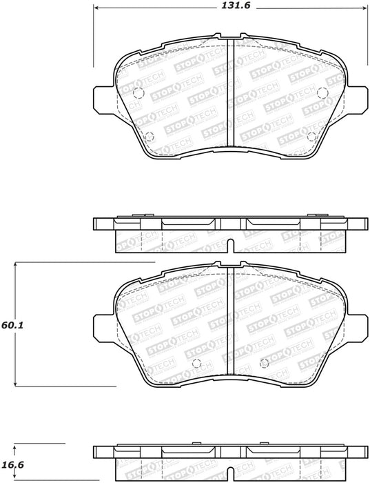 StopTech Performance 14-18 Ford Fiesta Front Brake Pads 309.173