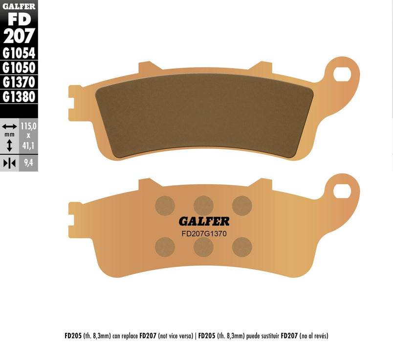 Galfer G1370 HH Brake Pads (Rear G1370) Compatible With 98-09 HONDA VFR800FI