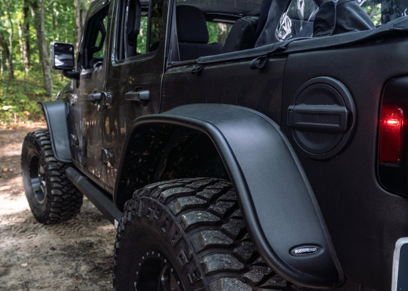 Bushwacker 2018+ compatible with Jeep Wrangler (JL) Unlimited Flat Style Flares 4pc Black 10923-07