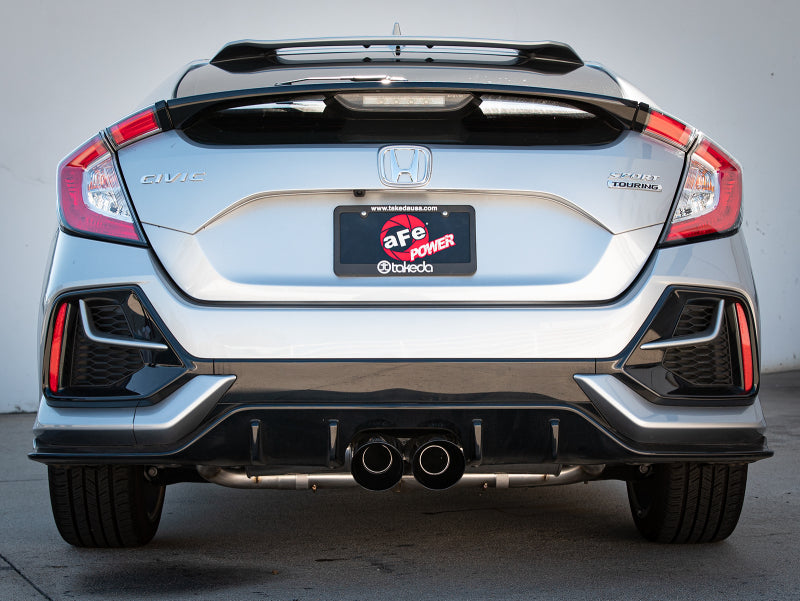 aFe Takeda 3in 304 SS Cat-Back Exhaust System w/Black Tips 17-20 Honda Civic Sport L4-1.5L (t) 49-36624-B