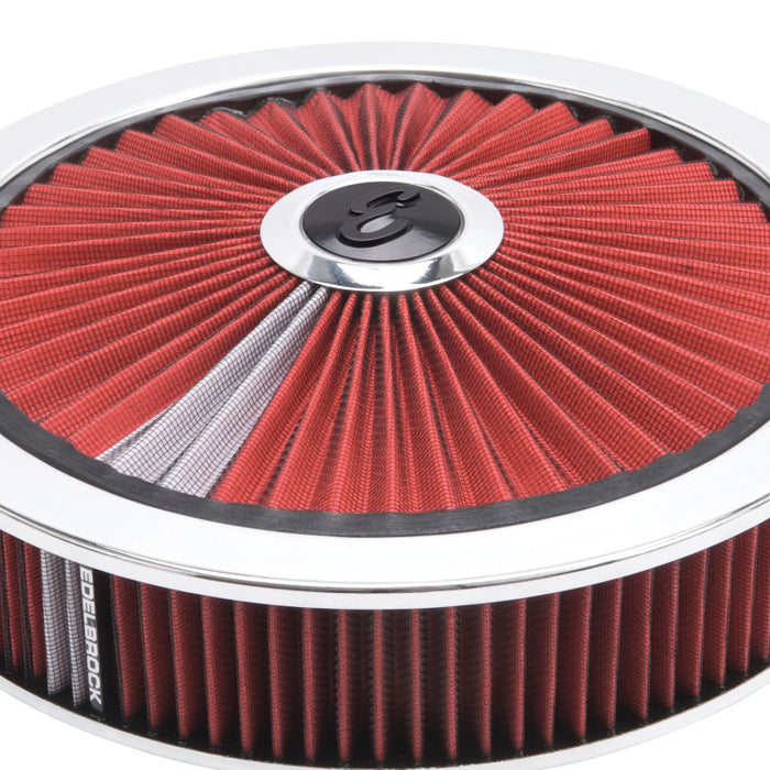 Edelbrock Air Cleaner Pro-Flo High-Flow Series Round Filtered Top Cloth Element 14In Dia X 3 125In 43660