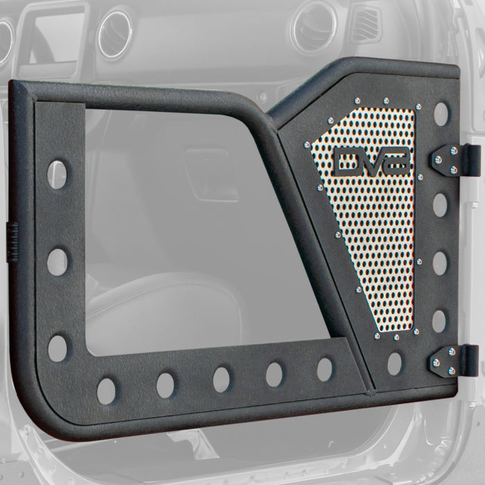 DV8 Offroad compatible with Jeep 18+ Wrangler JL / 20+ Gladiator JT Rear Rock Doors w/ Perforated Aluminum Mesh RDJL-01R