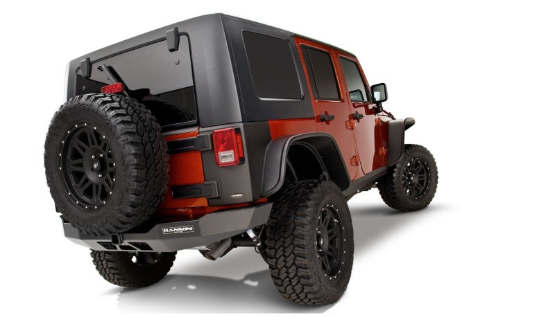 Bushwacker 07-18 compatible with Jeep Wrangler Unlimited Flat Style Flares 4pc 4-Door Sport Utility Only Black 10918-07