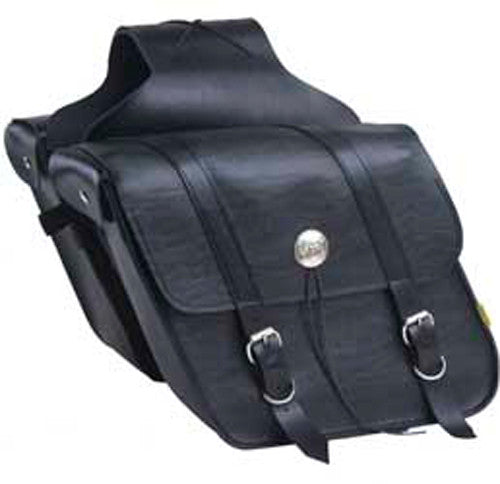 Dowco Willie & Max 58700-00 Deluxe Series: Synthetic Leather Standard Slant Motorcycle Saddlebag Set, Black Universal Fit, 15 Liter Each/30 Liter Total Capacity