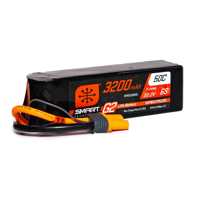 Spektrum SMART 3200mAh 6S 22.2V Smart G2 LiPo 50C IC5 SPMX326S50 Airplane Batteries