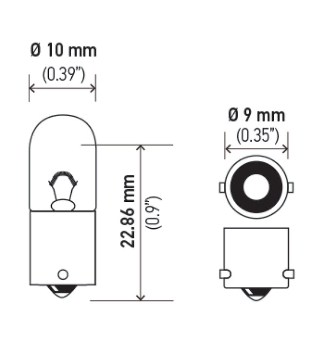 Hella Bulb 3893 12V 4W BA9s T2.75 3893