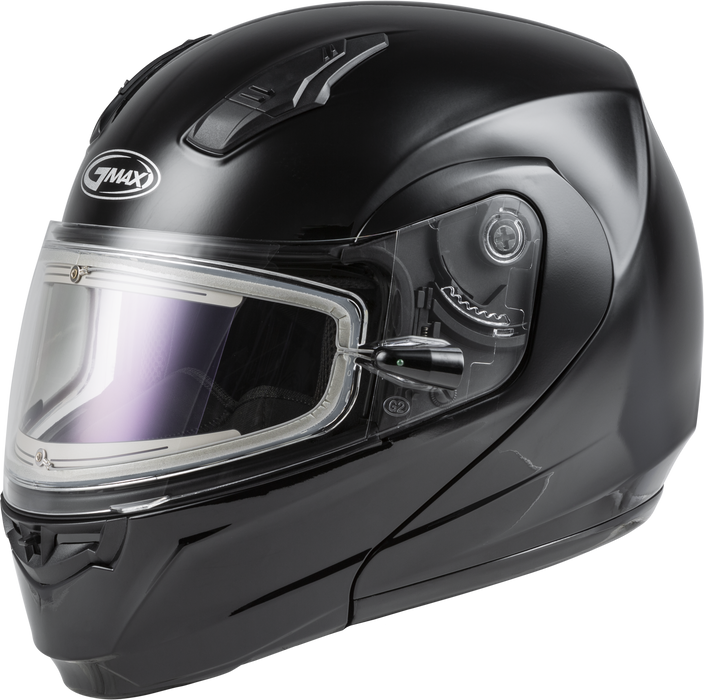 GMAX MD-04S, DOT Approved Modular Helmet for Snow & Motor Sports with Dual Lens Shield (Black)